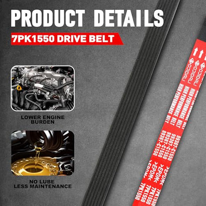 7PK1550 K070610 Engine Serpentine Drive Belt - size: 7PK1550