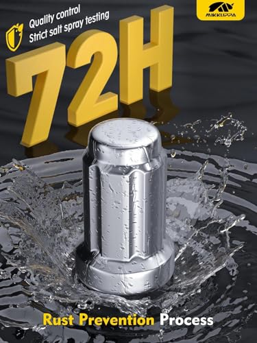 MIKKUPPA M12x1.5 Lug Nuts, Chrome 24PCS Closed End Lug Nuts with Socket - color: Chrome, size: M12x1.5, style: 24 PCS