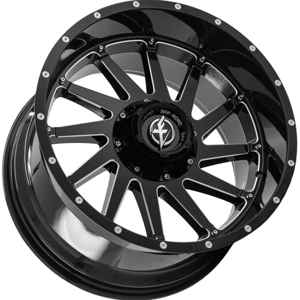 20x10 XF Off-Road XF-216 Gloss Black & Milled 5x127/139.7 ET-24 wheel/rim