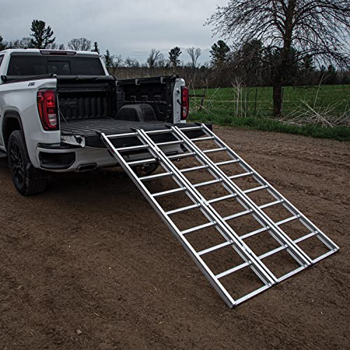 Yutrax 78-inch Tri-Fold XL Aluminum Truck, UTV/ATV Loading Ramps - 1750lb Capacity , silver -TX104 - size: 78-Inch Tri-Fold, 1750 lb. Load Capacity