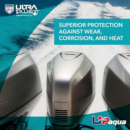 ULTRA 1PLUS U1P-Aqua SAE 25W-40 Synthetic Blend 4T Marine Engine Oil NMMA FC-W (Gallon) (Pack of 4) - size: 1 Gallon (4 Quarts) (Pack of 4)