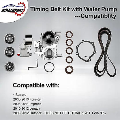 Timing Belt Kit Water Pump Fit For 06-12 Subaru Forester Outback 2.5L - size: TKF006