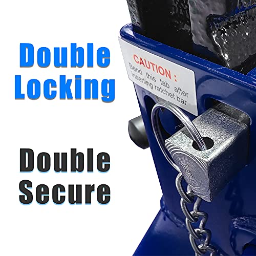 TCE 3 Ton (6,000 LBs) Capacity Double Locking Steel Jack Stands, 2 Pack, Blue, AT43002AU - size: 3t double locking