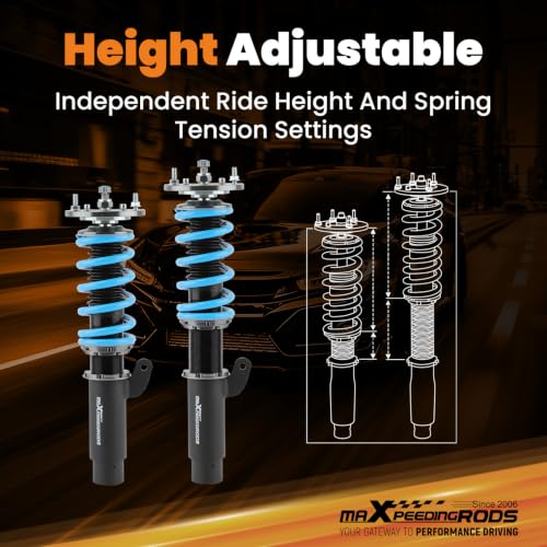 maXpeedingrods T6 Upgraded Coilover for BMW E46 1998-2007 - color: Blue
