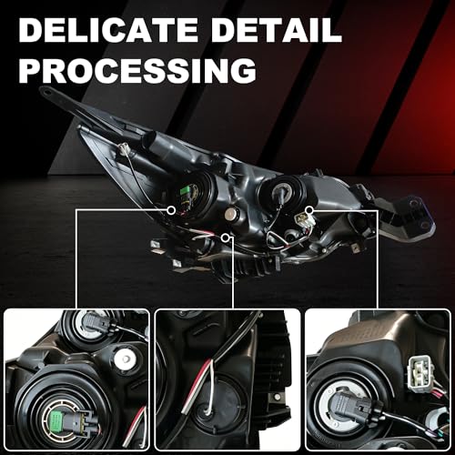 PartsFlow 2PCS LH& RH Halogen Headlight HeadLamp Assembly Black Interior For 2015 2016 2017 Subaru Legacy Outback Left Right Side 84001AL03A 84001AL02A - color: Black & Silver Interior Right & Left Side