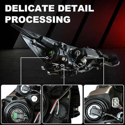 PartsFlow 2PCS LH& RH Halogen Headlight HeadLamp Assembly Black Interior For 2015 2016 2017 Subaru Legacy Outback Left Right Side 84001AL03A 84001AL02A - color: Black & Silver Interior Right & Left Side