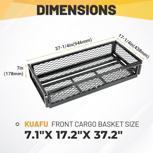 KUAFU ATV UTV Cargo Basket Luggage Carrier Storage Rack Compatible with TRX - size: Front
