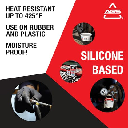 AGS SIL-Glyde 4 oz Tube Silicone Based Brake Assembly Lubricant for Eliminating Disc Brake Squeal - Moisture Proof, Heat Resistant, Rust and Corrosion Protector (Pack of 2) - size: 4oz (Pack of 2)