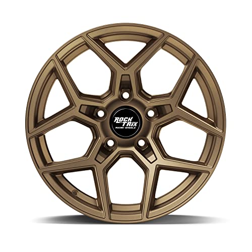 RockTrix RT105 18x9 Off-Road Wheels compatible with Toyota Tundra 2007-2021, Matte Bronze 5x150 Rims +12mm Offset for 33-35 Inch Tire Clearance, Fits Sequoia, Land Cruiser, And Fits Lexus LX570 - color: Matte Bronze, size: 18x9 +12mm offset