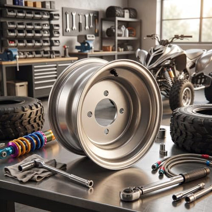 Wheel 18x9.50 8 Aluminum Alloy, 8 Inch Hub - size: Three Hole (Hole Spacing: 78mm / 3.07in