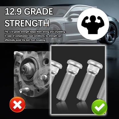 6PCS Trailer Wheel Studs 1/2-20 UNF,12.9 Grade Wheel Lug Studs