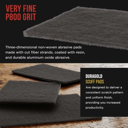 Dura-Gold 6" x 9" Gray Ultra Fine General Purpose Scuff Pads, Box of 10 - color: Gray