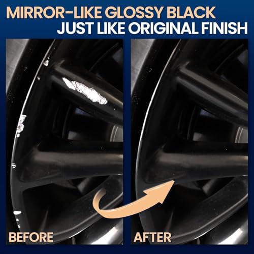 cocomfix Gloss Black Rim Touch Up Paint, Scratch & Curb Rash Repair Kit - color: No. 01 Gloss Black