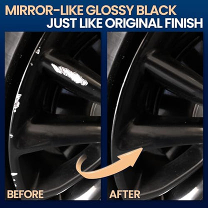 cocomfix Gloss Black Rim Touch Up Paint, Scratch & Curb Rash Repair Kit - color: No. 01 Gloss Black