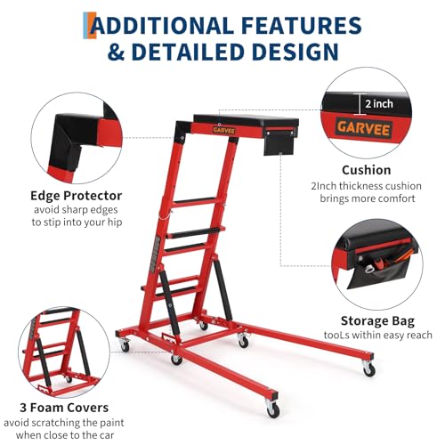 Garvee Automotive Top Side Creeper, 400 LBS, Red - color: Red