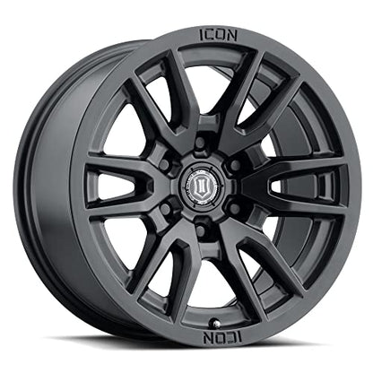ICON ALLOYS VECTOR 6 17X8.5 6X139.7 0 SATIN BLACK WHEEL