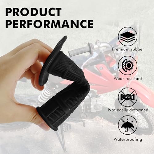 2PCS Motorcycle Handlebar Grips, 7/8 & 1 Inch Non-Slip Grips (Black) - color: Black