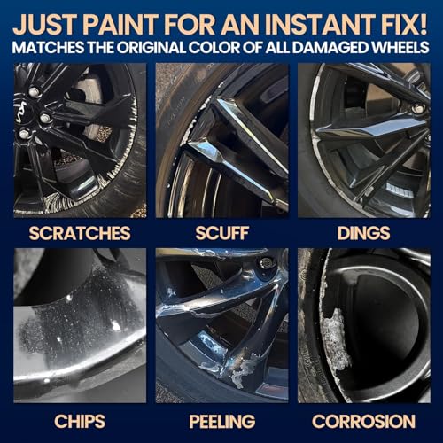 cocomfix Gloss Black Rim Touch Up Paint, Scratch & Curb Rash Repair Kit - color: No. 01 Gloss Black