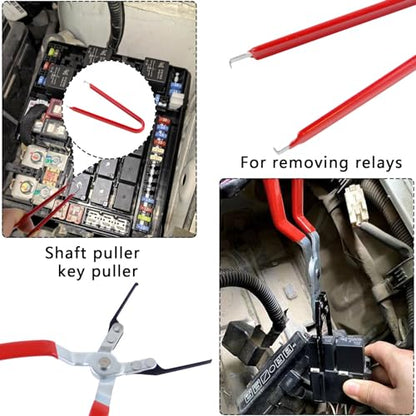 2 PCS Relay Tester, Electrical Disconnect Pliers, Automotive Relay Fmm Fuses Puller Tool, Automotive Relay Tester (Red)