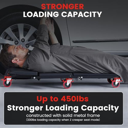 KROAK Creeper, 40 Inches 4 in 1 Z Creeper Seat up to 450 lbs Capacity - size: 40" 4 in 1