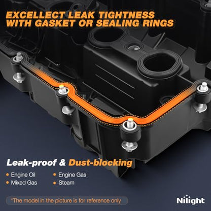 Nilight N52 Engine Valve Cover with Gasket for BMW, Replace# 11127552281 - size: for N52 BMW Z4 125i 128i 323i 525i 528xi X1 X3 X5