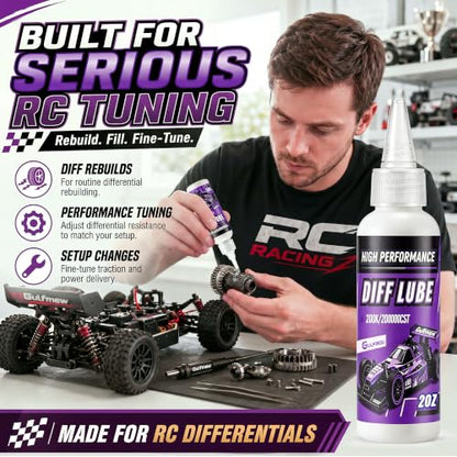 2 OZ RC Differential Oil 200K CST, Silicone RC Diff Fluid, 200, 000 CST - style: 200K 200,000 cSt