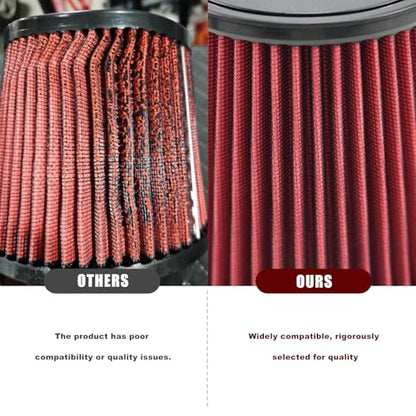 RYANSTAR RACING 102mm 4in Dry Cone Air Filter High Flow Red Washable - size: 4"