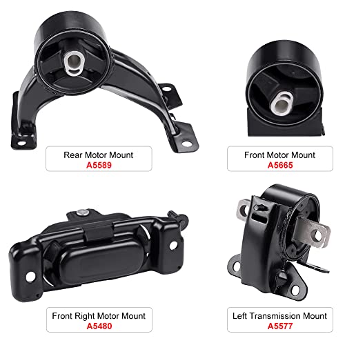 JDMON 4Pcs Engine Motor Mount Replacement for 2011-2015 Chrysler Dodge - size: 4PCS-Compatible with OE#A5665 A5480 A5589 A5577