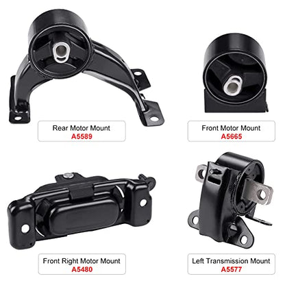 JDMON 4Pcs Engine Motor Mount Replacement for 2011-2015 Chrysler Dodge - size: 4PCS-Compatible with OE#A5665 A5480 A5589 A5577