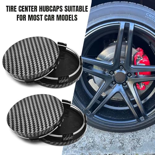 4PCS Car Wheel Center Caps, Center Caps for Rims, ABS Snap-in Vehicle Wheel Hub Cover, OD 60MM/2.36In ID 56MM/2.2In Modified Car Rim Cover Replacements for Most SUV Sedan Truck (Carbon Fiber) - color: Carbon Fiber