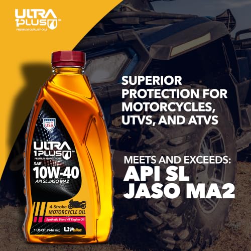 4T 10W-40 Synthetic Blend Motorcycle Oil JASO MA2 API SL 1 Gallon - size: 1 Gallon