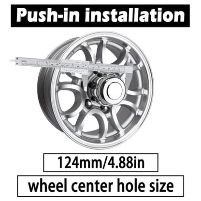 4Pcs 4.88" OD 4.76" H Push Through Trailer Wheel Center Cap for Rim - color: Chrome, size: 4.88" Hub 4.76" H
