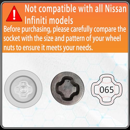 065 Wheel Locking Nut Key for Nissan Infiniti, ID 21mm Lug Socket - size: socket 065