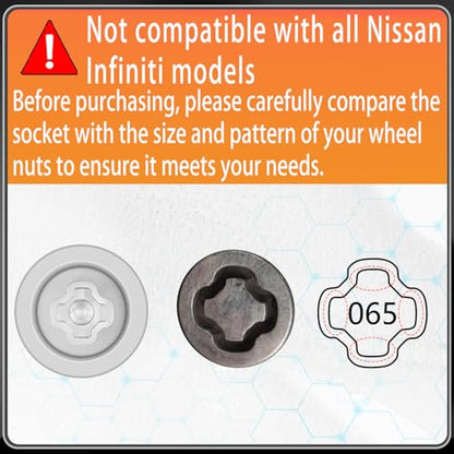 065 Wheel Locking Nut Key for Nissan Infiniti, ID 21mm Lug Socket - size: socket 065