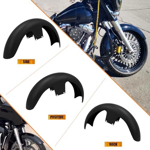 21-Inch Front Fender Fit for Harley Touring 1996-2023 - size: For 21" 120 R21 Matte Black