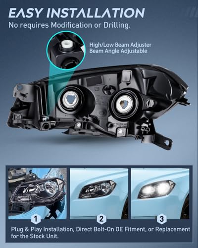 Nilight Headlight Assembly Compatible with 2008-2012 Chevy Malibu - color: Black Housing Clear Reflector, size: 2008-2012 Chevy Malibu