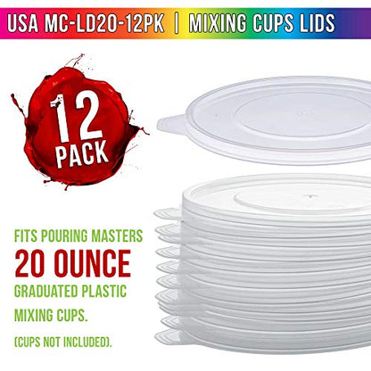 Pouring Masters 12-Pack Mixing Cup Lids for 20 Oz (600ml) - size: 20-Ounce - Lid