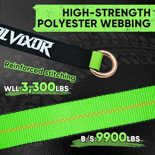 Car Tie Down Straps, 4 Pack, 2" x 96", 9900 LBS, Heavy Duty J Finger Hooks - color: Green