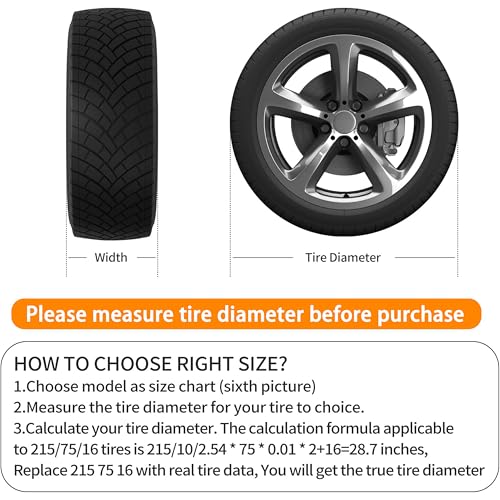 Tire Covers 4 Pack,Tough Tire Wheel Protector for Jeep, Camper, SUV, Travel Trailer,RV, Truck,Universal Outdoor Waterproof Anti-UV Snow Sun Rain Set Fits Tire Diameters 24-26 Inche - size: S