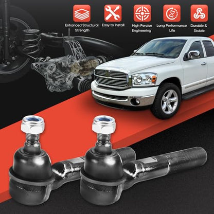 2pc ES3624 ES3625 Front Outer Tie Rod End Compatible with Dodge 2003-2008 Ram 1500 2500 3500,Compatible with Jeep 2007-2018 Wrangler JK - size: ES3624 ES3625