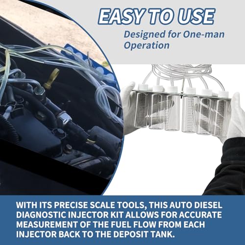 6 Cylinder Diesel Injector Flow Diagnostic Set Fuel Injectors Tester Cylinder Common Rail Adaptor Test Tool Kit