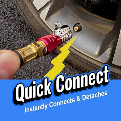 Chuck Mates Platinum 1/4" NPT Locking Quick-Connect Air Chuck, Closed-Flow - size: 1 Pack, style: For Shop Air Hoses (NPT Closed)