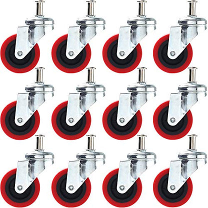 12 Pck Heavy-Duty 2.5" Swivel Caster Wheel Creeper Service Cart Stool Post Mount - size: 12 pcs
