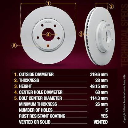 Metrix Premium Chassis Parts 320 & 308mm F/R Brake Rotor Kit Fits FX35 - size: 96312MT