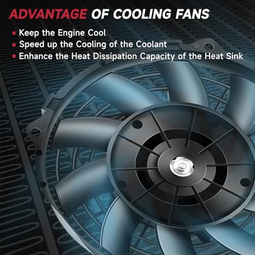 VibeUp 14" Inch Universal Slim Pull Push Racing Electric Radiator Fan Engine Cooling, 12V Mount Kit, Black - size: 14 Inch