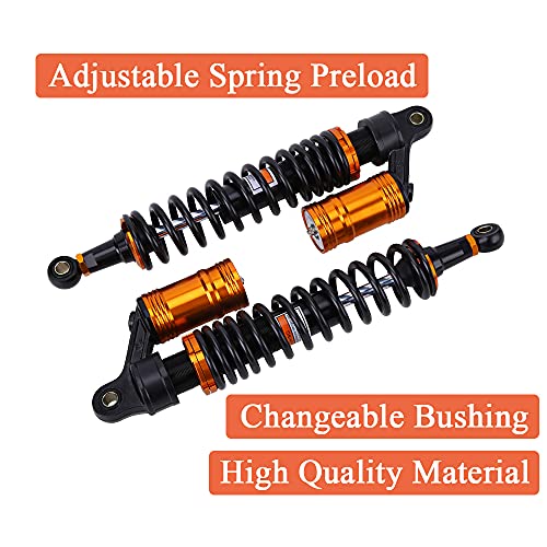 OUMURS 2Pcs 400mm Adjustable Motorcycle Air Shock Absorber Fit for Honda Suzuki Yamaha Kawasaki ATV Go Kart Quad Dirt Sport Bikes - size: 400mm