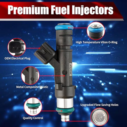 Set of 6 Fuel Injectors 0280158020 Replacement - size: 0280158020