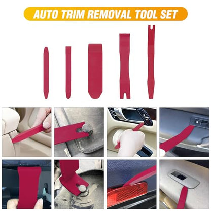 GOOACC 6PCS Auto Trim Removal Tool Kit No-Scratch - color: Red, size: 6PCS Trim Removal