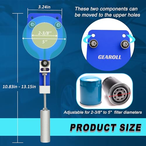 77750 Oil Filter Cutter Tool with Vise Jaw Plate, Oil Filter Cutter Cutting Tool for Filter Cutting Range 2-3/8" to 5" (Blue) - color: Blue
