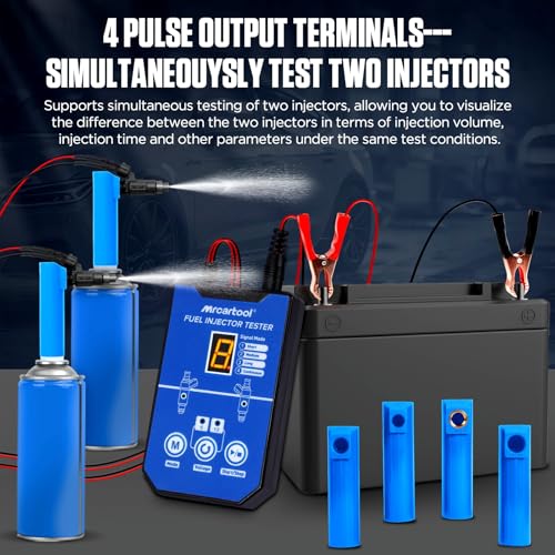 MRCARTOOL Fuel Injector Tester 5V/12V 8 Modes Cleaner Kit for GDI/FSI/EFI